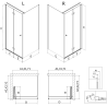 Mexen Mist-F T folding left shower cabin 70 x 70 cm, transparent, gold - 8A6T-070-070-50-00-L