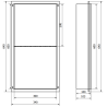 Mexen X-Wall-NR recessed shelf with a flange and shelf 60 x 30 cm, Black - 1971603010S