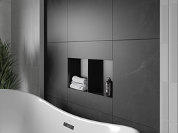 Mexen X-Wall-NR recessed shelf with a flange and shelf 60 x 30 cm, Black - 1971603010S