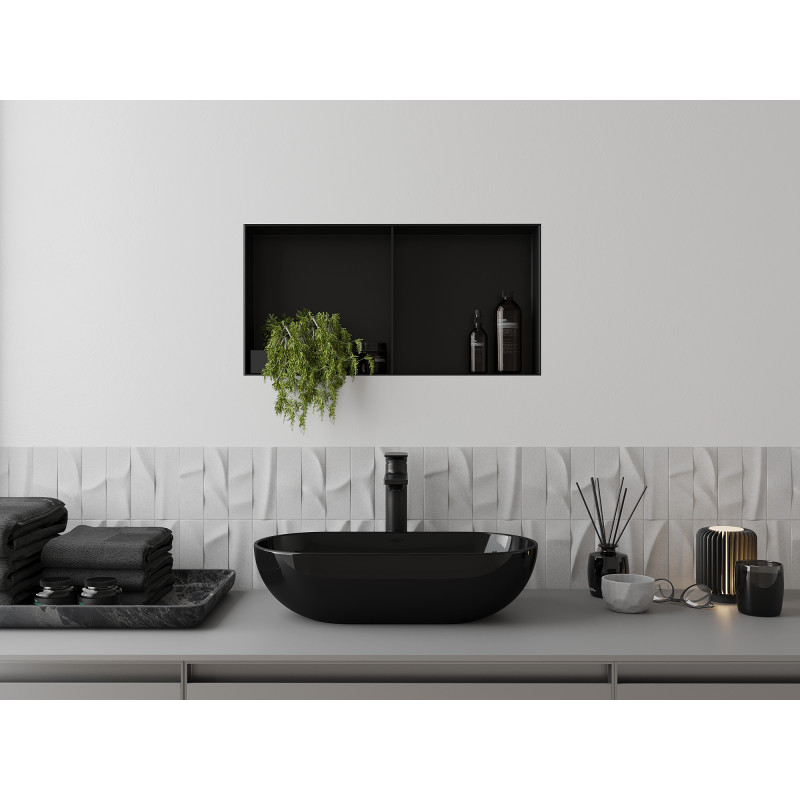 Mexen X-Wall-NR niche shelf without flange with shelf 60 x 30 cm, black - 1971603010S