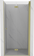 Mexen Mist-F foldable right shower door 120 cm, transparent, gold - 8A6-120-000-50-00-P