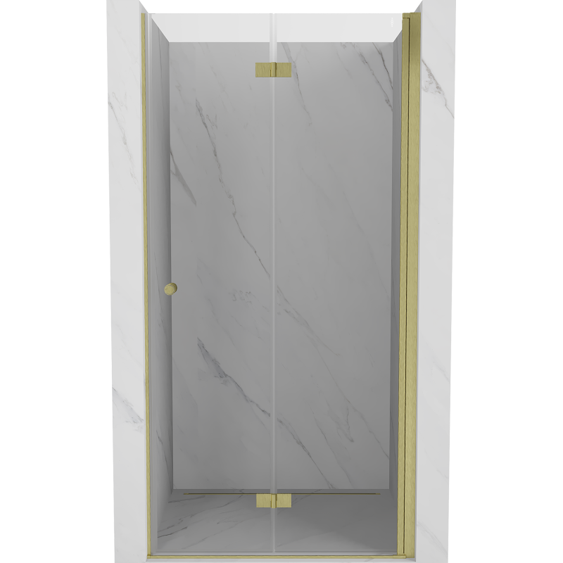 Mexen Mist-F folding shower door right 95 cm, transparent, brushed gold - 8A6-095-000-55-00-P