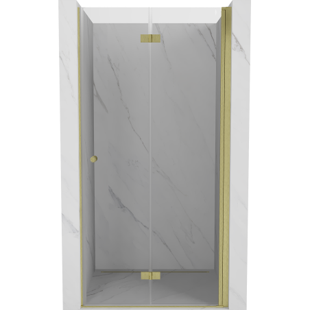 Mexen Mist-F folding shower door right 95 cm, transparent, brushed gold - 8A6-095-000-55-00-P