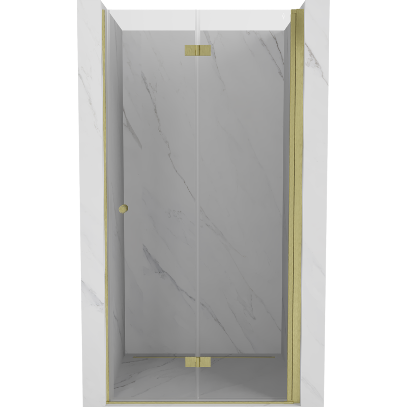 Mexen Mist-F folding shower door right 120 cm, transparent, brushed gold - 8A6-120-000-55-00-P