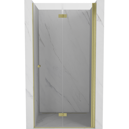 Mexen Mist-F folding shower door right 120 cm, transparent, brushed gold - 8A6-120-000-55-00-P