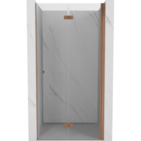 Mexen Mist-F foldable shower door right 75 cm, transparent, brushed copper - 8A6-075-000-65-00-P