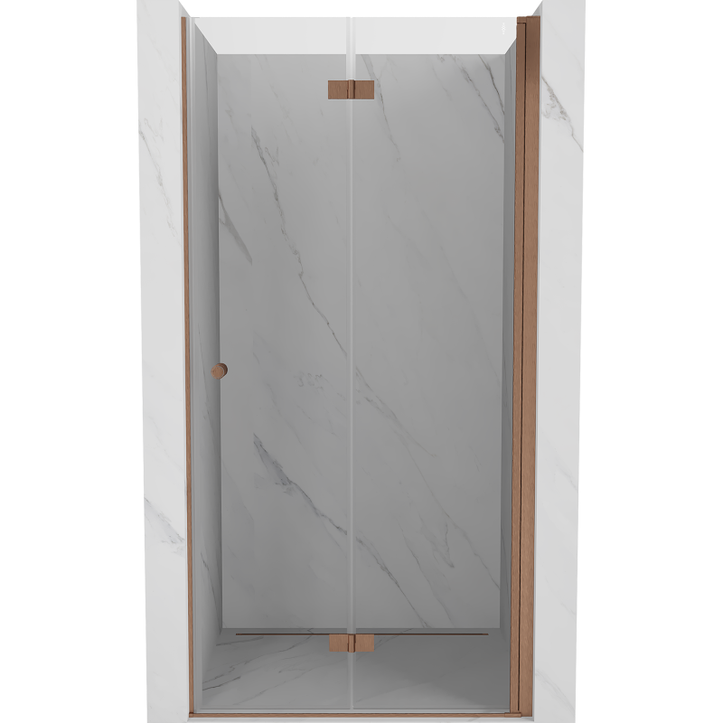 Mexen Mist-F folding shower door right 80 cm, transparent, brushed copper - 8A6-080-000-65-00-P