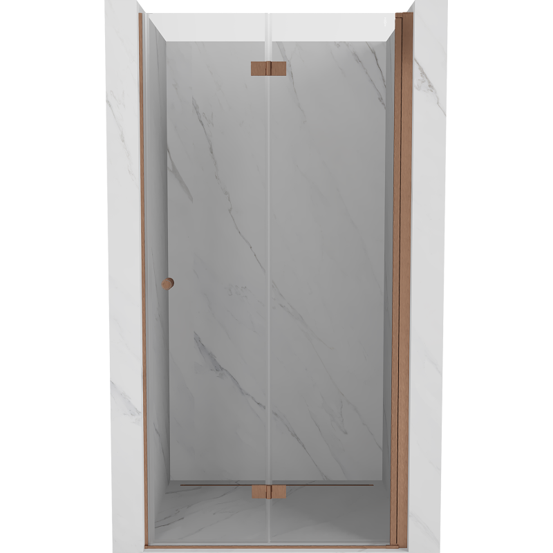 Mexen Mist-F folding shower door right 85 cm, transparent, brushed copper - 8A6-085-000-65-00-P