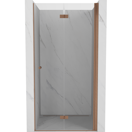 Mexen Mist-F folding shower door right 85 cm, transparent, brushed copper - 8A6-085-000-65-00-P
