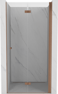 Mexen Mist-F 90 cm Right Folding Shower Door, Transparent, Brushed Copper - 8A6-090-000-65-00-P