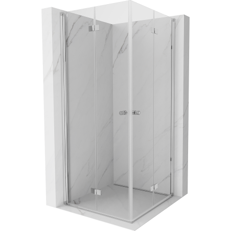 Mexen Mist-F Duo folding shower cabin 80 x 80 cm, transparent, chrome - 8A6-080L-080P-01-00