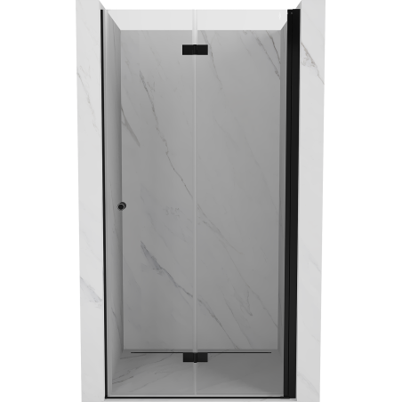 Mexen Mist-F 75 cm Foldable Shower Door, Right Side, Transparent, Black - 8A6-075-000-70-00-P