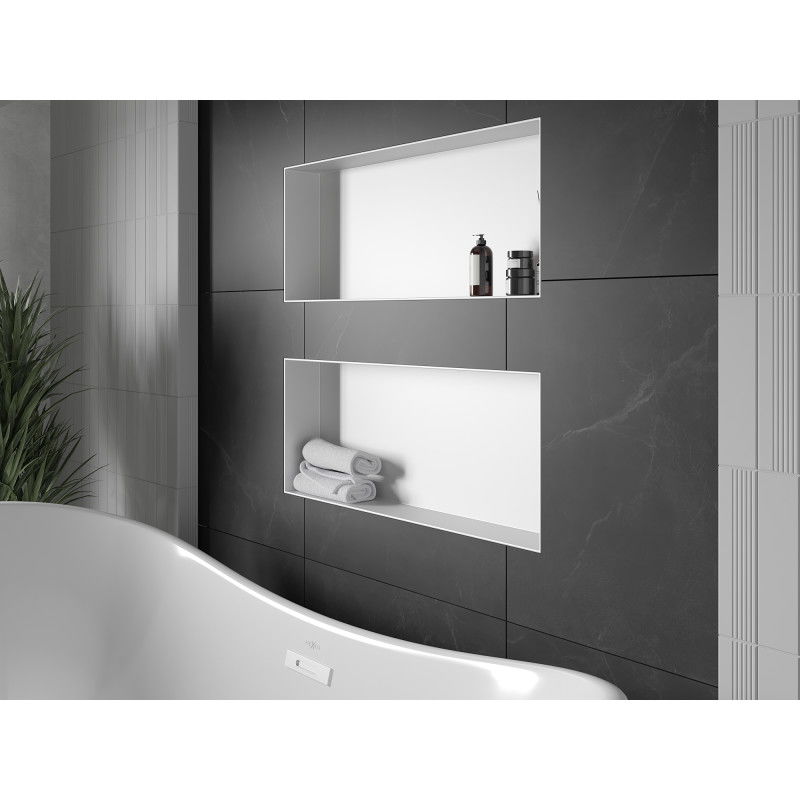 Mexen X-Wall-NR Recessed Shelf Without Flange 75 x 30 cm, White - 1921753010