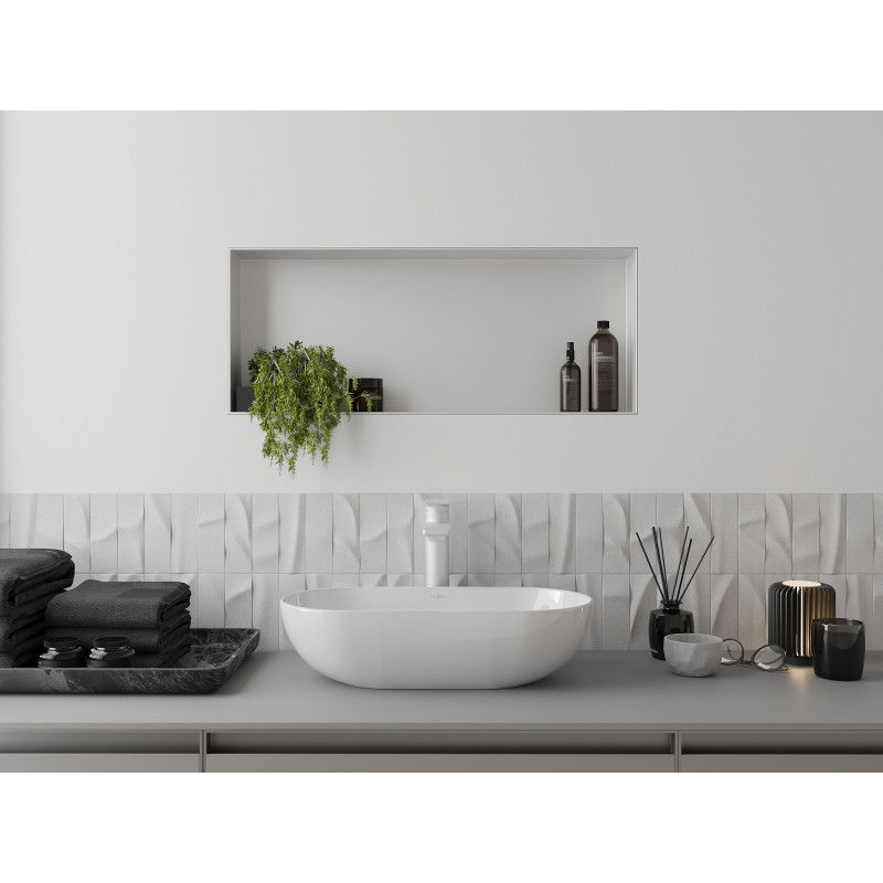 Mexen X-Wall-NR Recessed Shelf Without Flange 75 x 30 cm, White - 1921753010