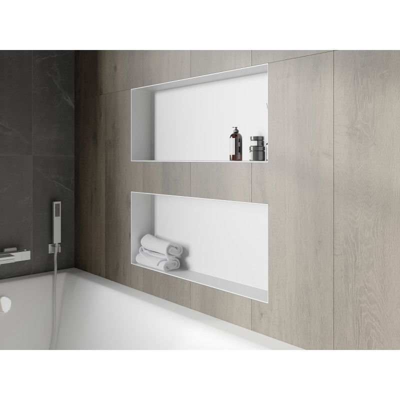 Mexen X-Wall-NR Recessed Shelf Without Flange 75 x 30 cm, White - 1921753010
