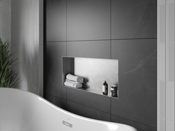 Mexen X-Wall-NR recessed shelf without a flange 75 x 30 cm, inox - 1911753010