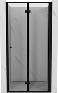 Mexen Mist-F right folding shower door 70 cm, black frame, black - 8A6-070-000-70-70-P