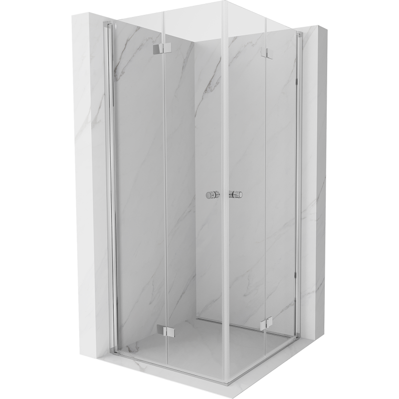 Mexen Mist-F Duo folding shower cabin 85 x 85 cm, transparent, chrome - 8A6-085L-085P-01-00