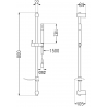 Mexen DF70 sliding shower set, brushed gun gray - 785704582-66