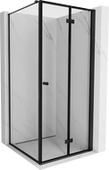 Mexen Mist-F T folding shower cabin right 70 x 70 cm, black frame, black - 8A6T-070-070-70-70-P