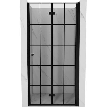 Mexen Mist-F folding shower door right 60 cm, black grid, black - 8A6-060-000-70-77-P