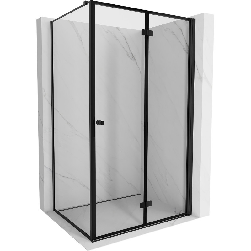 Mexen Mist-F folding shower cabin right 75 x 70 cm, black frame, black - 8A6T-075-070-70-70-P