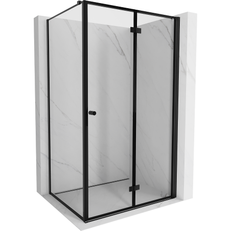 Mexen Mist-F folding shower cabin right 75 x 70 cm, black frame, black - 8A6T-075-070-70-70-P