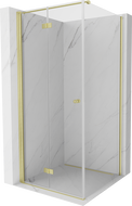 Mexen Mist-F T folding shower cabin left 70 x 70 cm, transparent, brushed gold - 8A6T-070-070-55-00-L