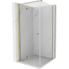 Mexen Mist-F T folding left shower cabin 70 x 70 cm, transparent, gold - 8A6T-070-070-50-00-L