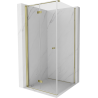Mexen Mist-F folding shower cabin left 80 x 80 cm, transparent, gold - 8A6T-080-080-50-00-L