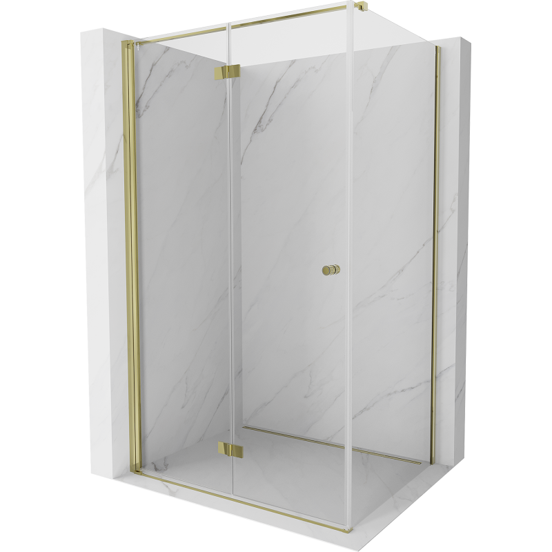 Mexen Mist-F foldable shower enclosure left 75 x 70 cm, transparent, gold - 8A6T-075-070-50-00-L
