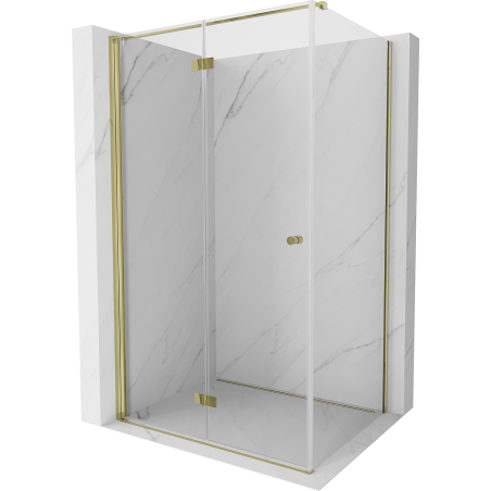 Mexen Mist-F foldable shower enclosure left 75 x 70 cm, transparent, gold - 8A6T-075-070-50-00-L