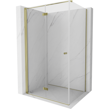 Mexen Mist-F T left folding shower cabin 100 x 70 cm, transparent, gold - 8A6T-100-070-50-00-L