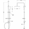 Mexen T22 shower column, Black - 798222293-70