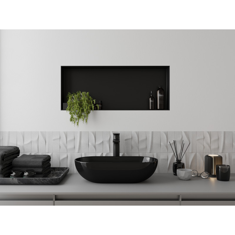 Mexen X-Wall-NR recess shelf without flange 75 x 30 cm, black - 1971753010