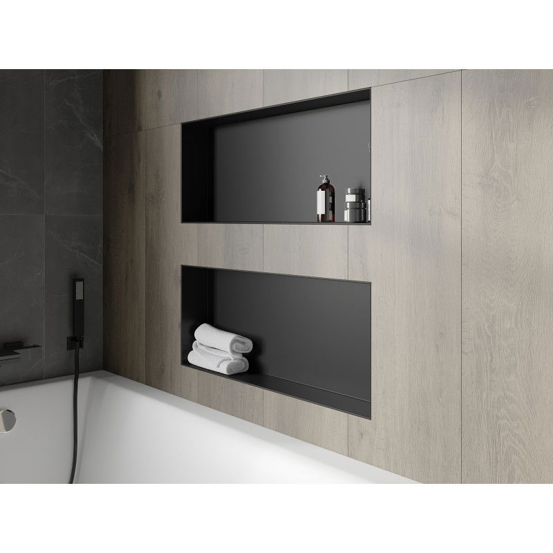 Mexen X-Wall-NR recessed shelf without flange 75 x 30 cm, black - 1971753010
