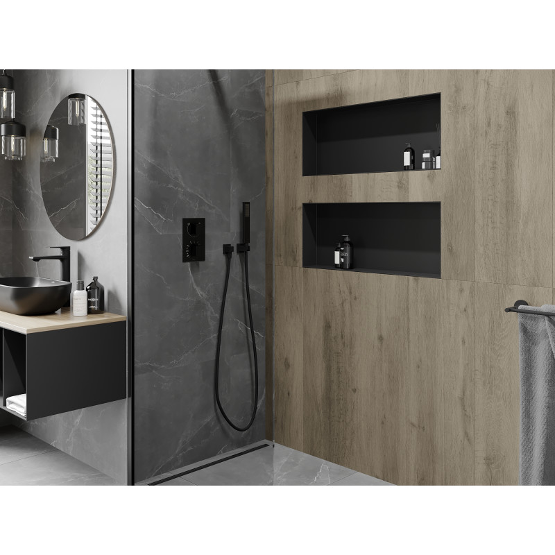 Mexen X-Wall-NR recess shelf without flange 75 x 30 cm, black - 1971753010