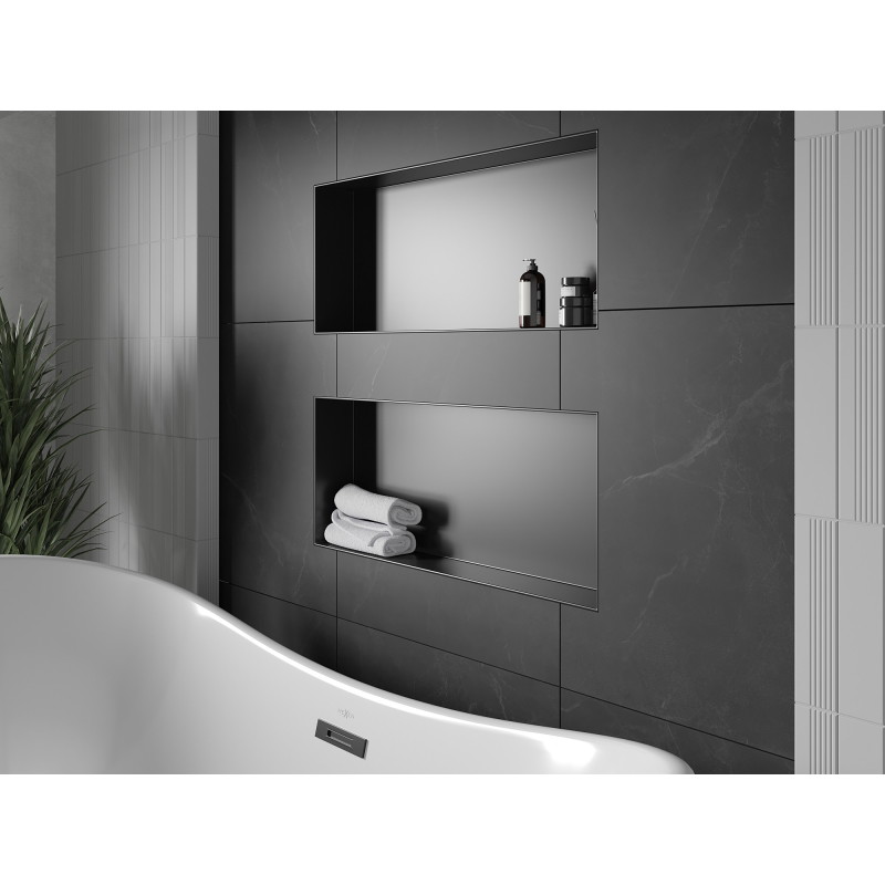 Mexen X-Wall-NR niche shelf without flange 75 x 30 cm, black - 1971753010