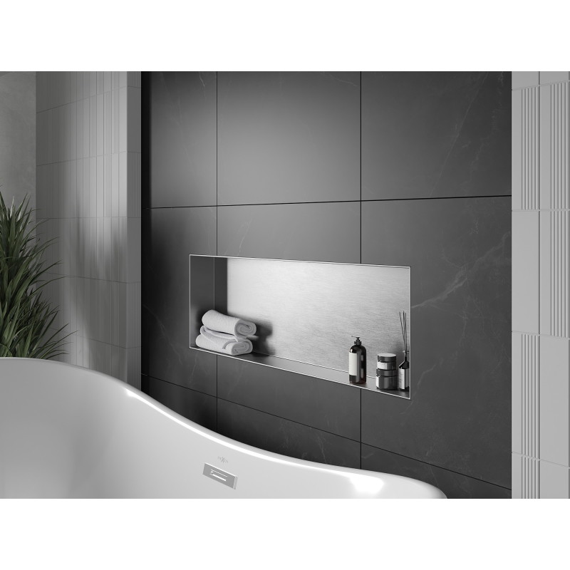 Mexen X-Wall-NR niche shelf without flange 90 x 30 cm, inox - 1911903010