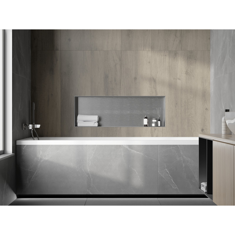 Mexen X-Wall-NR recessed shelf without flange 90 x 30 cm, inox - 1911903010