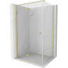 Mexen Mist-F folding shower cabin left 120 x 70 cm, transparent, brushed gold - 8A6T-120-070-55-00-L
