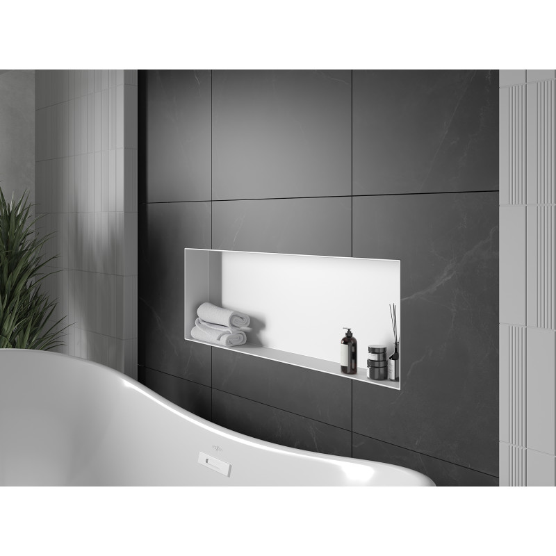 Mexen X-Wall-NR recessed shelf without flange 90 x 30 cm, white - 1921903010