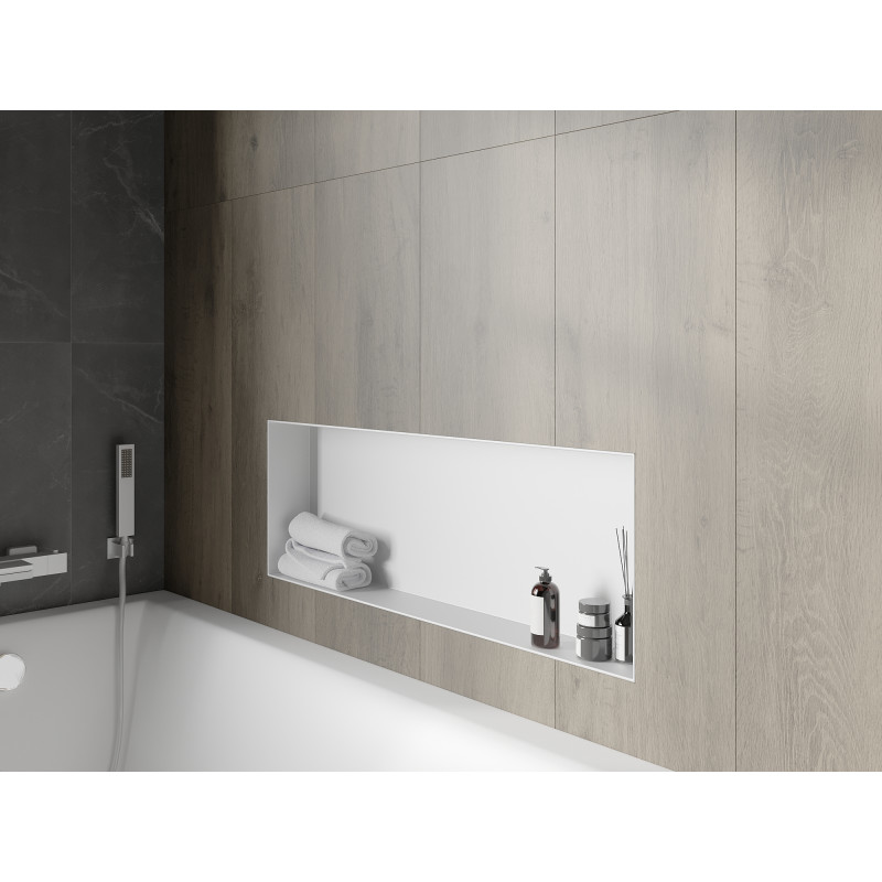 Mexen X-Wall-NR recessed shelf without flange 90 x 30 cm, white - 1921903010