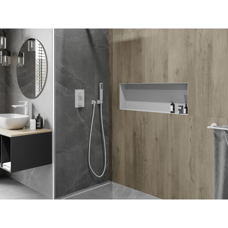Mexen X-Wall-NR recessed shelf without flange 90 x 30 cm, white - 1921903010