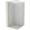 Mexen Mist-F folding shower enclosure left 80 x 80 cm, transparent, brushed gold - 8A6T-080-080-55-00-L