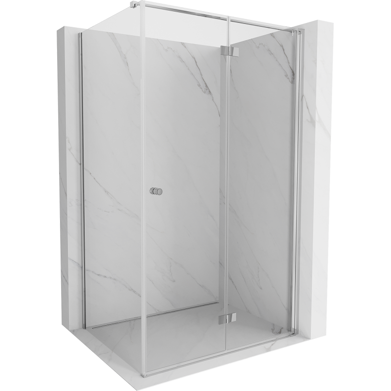 Mexen Mist-F right folding shower cabin 120 x 75 cm, transparent, chrome - 8A6T-120-075-01-00-P