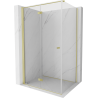 Mexen Mist-F 100 x 80 cm Folding Shower Enclosure Left, Transparent, Brushed Gold - 8A6T-100-080-55-00-L