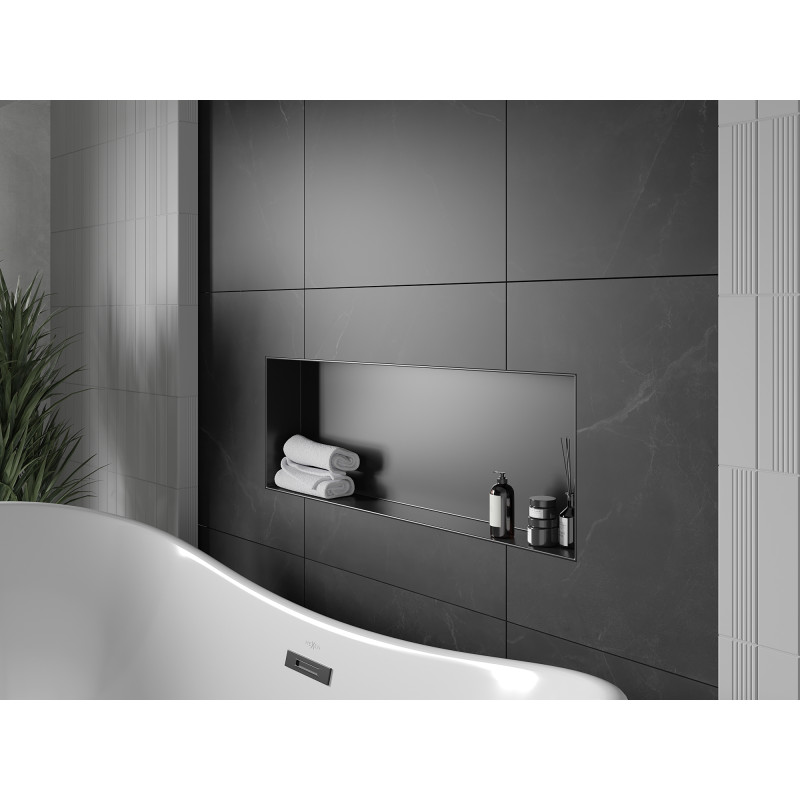 Mexen X-Wall-NR niche shelf without flange 90 x 30 cm, black - 1971903010