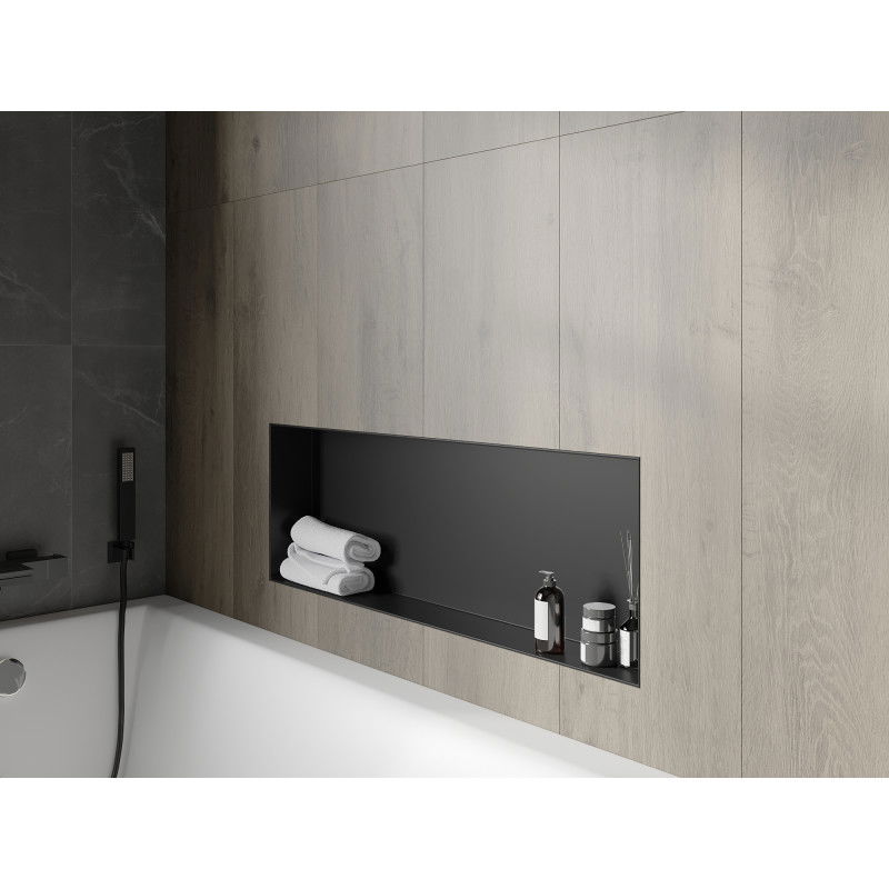 Mexen X-Wall-NR recessed shelf without flange 90 x 30 cm, black - 1971903010