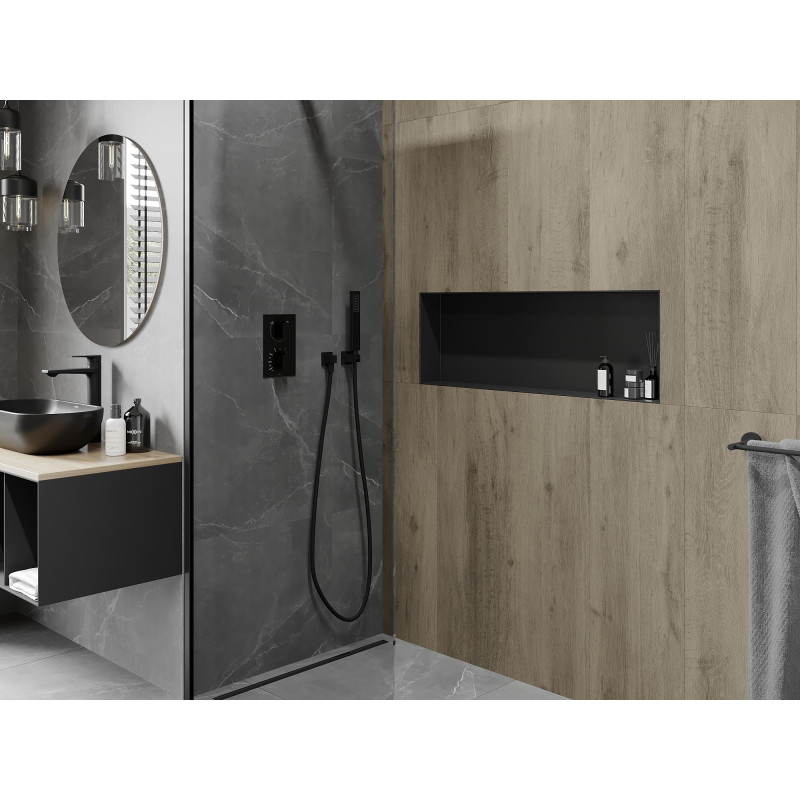 Mexen X-Wall-NR niche shelf without flange 90 x 30 cm, black - 1971903010